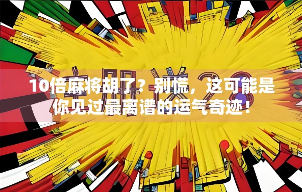 10倍麻将胡了？别慌，这可能是你见过最离谱的运气奇迹！